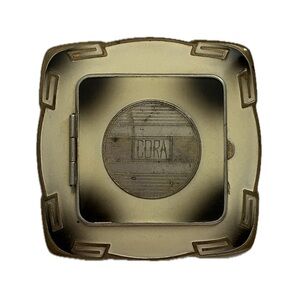 Vintage Art Deco Enamel Case Compact Fragrance Engraved